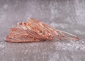 Shivarth Bangles set Rose Gold Design Artificial Stone Studded Jewellery Traditional Metal Blacelets Bangles Set for Women  Girls-thumb2