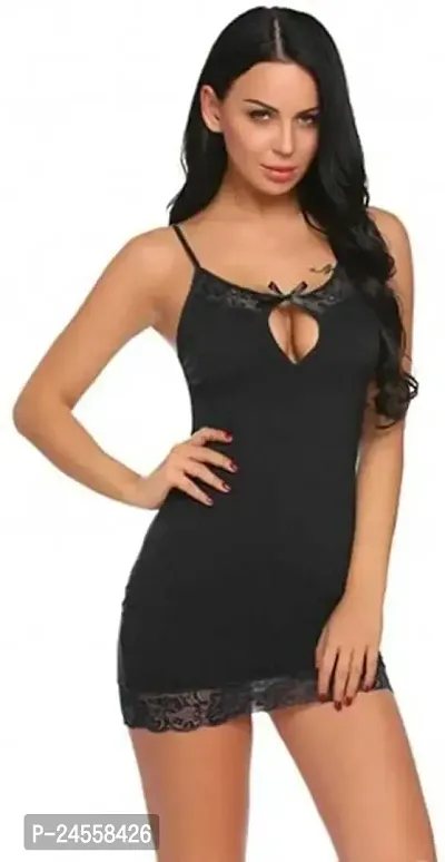 Stylish Lycra Babydoll Dress-thumb0