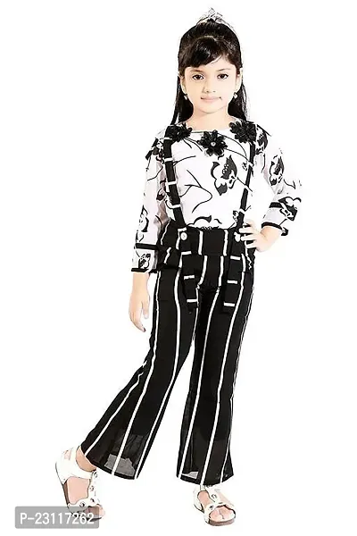 Multicolor Cotton Blend Jumpsuit For Girls