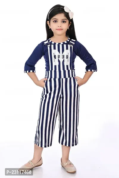 Multicolor Cotton Blend Jumpsuit For Girls-thumb0