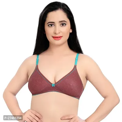 Fancy Brown Cotton T-Shirt Bras For Women-thumb0