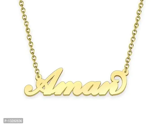 Name Pendant Aman Name Gold Plated Brass