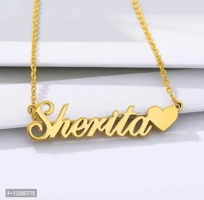 Name Pendant Name Necklace 14K Gold Plated Brass Womens/Girls-thumb0