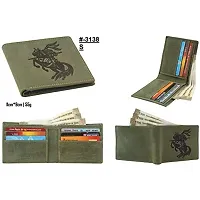 Rosvi Men's Green Leather Wallet  RFID Blocking Genuine Leather Men's Wallet (Green 3138)-thumb4