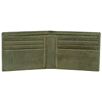 Rosvi Men's Green Leather Wallet  RFID Blocking Genuine Leather Men's Wallet (Green 3138)-thumb3