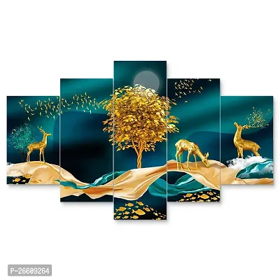 The unique trends. Set of Five Framed Wall Painting for Home Decoration , Paintings for Living room , Bedroom , Big Size 3D Scenery ( 17 X 30 INCH-thumb0