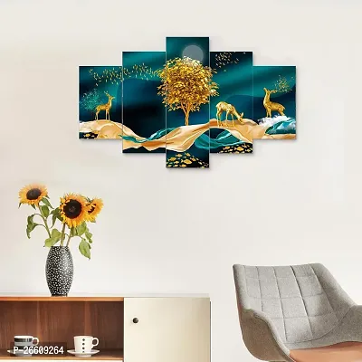 The unique trends. Set of Five Framed Wall Painting for Home Decoration , Paintings for Living room , Bedroom , Big Size 3D Scenery ( 17 X 30 INCH-thumb5