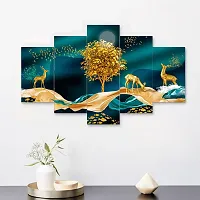 The unique trends. Set of Five Framed Wall Painting for Home Decoration , Paintings for Living room , Bedroom , Big Size 3D Scenery ( 17 X 30 INCH-thumb3