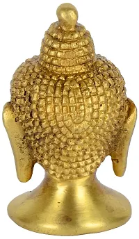 Aesthetic Decors Brass Buddha Head Idol (Gold)-thumb2