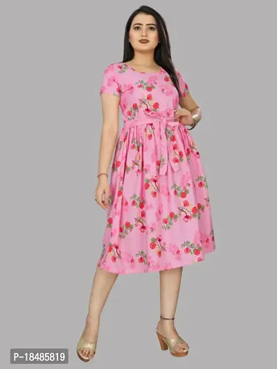 Classic Crepe Printed Dresses for Women-thumb0