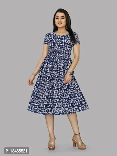 Classic Crepe Printed Dresses for Women