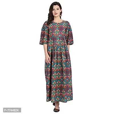 githaan Women's Cotton Casual Multicolor Printed Dress