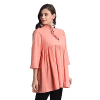 githaan Women's Cotton Casual Solid/Plain Top (Coral)-thumb2