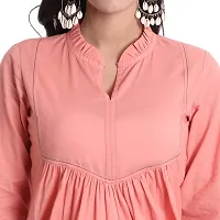 githaan Women Casual Cotton Solid/Plain Top (Coral)-thumb4