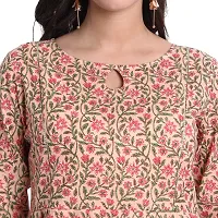 githaan Women's Cotton Casual Floral Printed Top (Peach)-thumb4