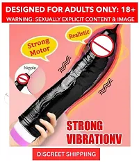 9 Inch Premium Quality G-Spot Black African Size Vibrating Sexy Dildo-thumb1