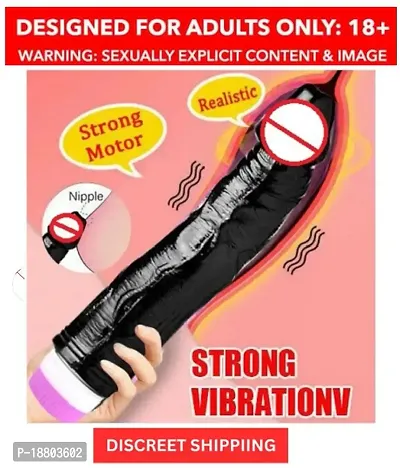 9 Inch Premium Quality G-Spot Black African Size Vibrating Sexy Dildo-thumb2