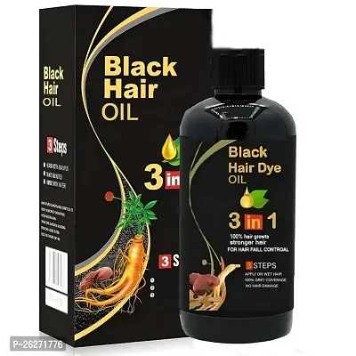 Herbal 3 in 1 Hair Dye Instant Black Hair OIL for Women  Men 300ml