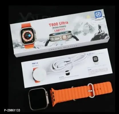 Morden T800 Ultra Bluetooth Calling Smart Watch (2 Straps - Black  Orange)-thumb0