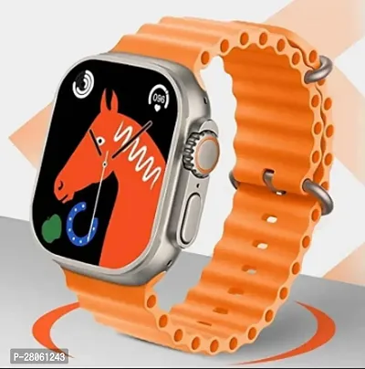 Morden T800 Ultra Bluetooth Calling Smart Watch (2 Straps - Black  Orange)-thumb0