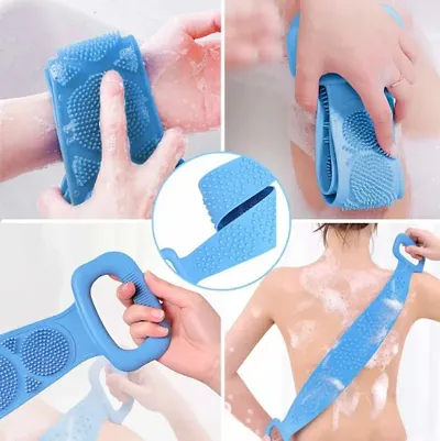 Silicone Body Back Scrubber Double Side Bathing Brush for Skin