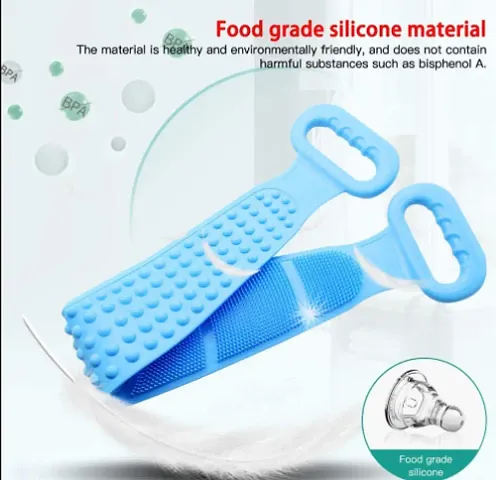 Silicone Body Back Scrubber Double Side Bathing Brush for Skin