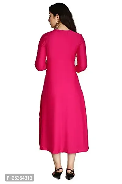 Stylish Rayon Pink Embroidered Knee Length Anarkali Kurta For Women-thumb2