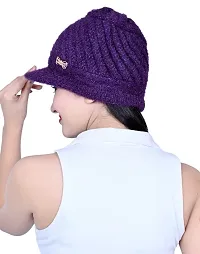 Dressify? Striped Duck Tongue Women's Berets Casual Fashion Versatile Short Brim Cap Purple Color-thumb2