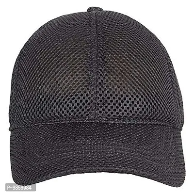 Dressify? - Men & Women Combo of Blue & Black Color Full Net/Full Mesh Baseball Fabric Cotton Cap Curved Visor Free Size/Adjustable-thumb3