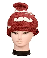 Dressify? Balaclava Beanie hat Girl/Women with Face Mask Pompom Windproof Thick Warm Snow Ski Winter Hat Red Color-thumb2