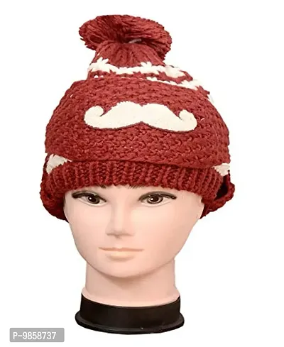 Dressify? Balaclava Beanie hat Girl/Women with Face Mask Pompom Windproof Thick Warm Snow Ski Winter Hat Red Color-thumb3