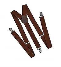 Dressify? Men's / Boy's Combo of Y Back Solid Suspenders Brown & Grey-thumb1