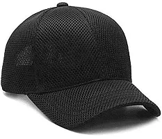 Dressify? - Men & Women Combo of Blue & Black Color Full Net/Full Mesh Baseball Fabric Cotton Cap Curved Visor Free Size/Adjustable-thumb1