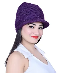 Dressify? Striped Duck Tongue Women's Berets Casual Fashion Versatile Short Brim Cap Purple Color-thumb1
