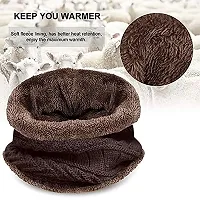 Dressify? Winter Hat Scarf Set Women Plush Velvet Thick Women Face Caps Hood Men Outdoor Ear Protection Neck Warmer Scarf Knitted Hat Brown Color-thumb3