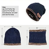 Dressify? Winter Hat Scarf Set Women Plush Velvet Thick Women Face Caps Hood Men Outdoor Ear Protection Neck Warmer Scarf Knitted Hat Blue Color-thumb2