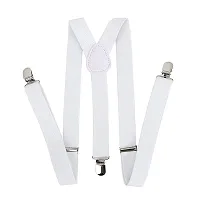 New vastra lok Men's and Women's Polyester Adjustable Suspender Belt (White, Free Size)-thumb2