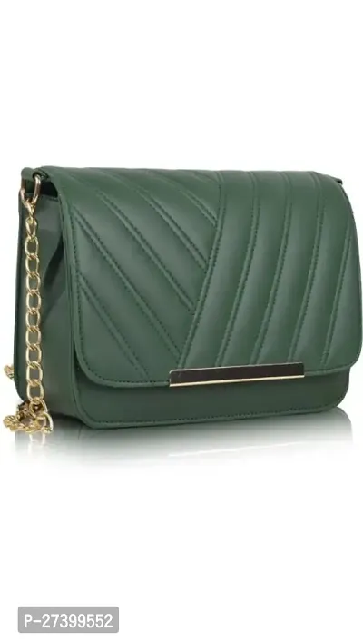 Fancy Green Synthetic Sling Bag For Women
