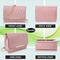 Stylish Pink PU Sling Bag with Chain Strap-thumb4