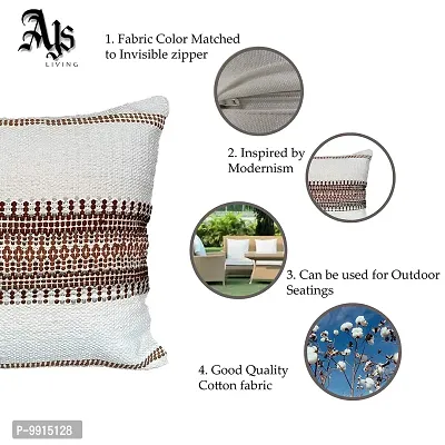 AJS Living Cushion with Cover , Pillow for Home Office School Chair seat, Takiya of Golden Jarokha with Tassels Cushions TC - 300, Size - 50 * 50 cm / 20 x 20 Inch-thumb3