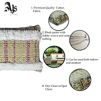 AJS Living Cushion with Cover, Pillow for Home Office School Chair seat, Takiya of Silver Velvet Floral Cushions TC - 200, Set of 3, Size – 50 X 30 cm / 20 x 12 Inch-thumb2