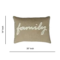 AJS Living Set of 2 Cushion Cover Combo of Family and Smile Written Love Gifts Cushion Covers only, Gift for Valentine Special Occasion Pillow, Takiya in Hand Work Oblong Cushions, Size 14 x 20 Inch-thumb4