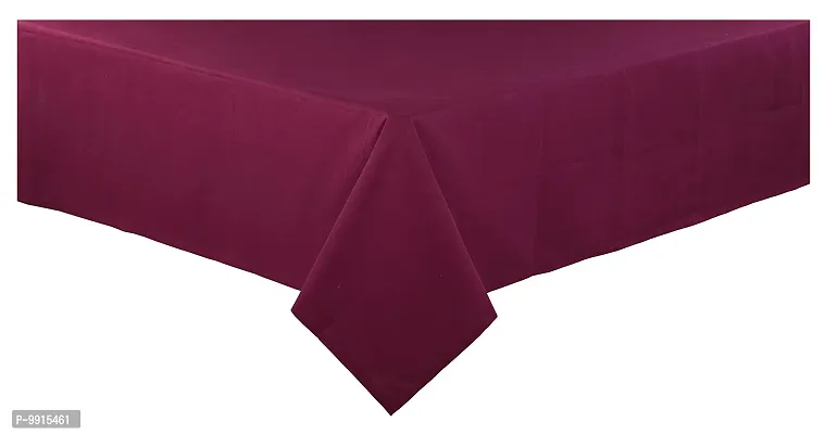 AJS Living Mercerised Fabric Cotton TC Solid Plain Design Rectangle 6 Feet Table Cloth Cover for Home/Office/Hotel Dining Bench, 4-6 Seater, 140 x180 cm, Red-thumb3