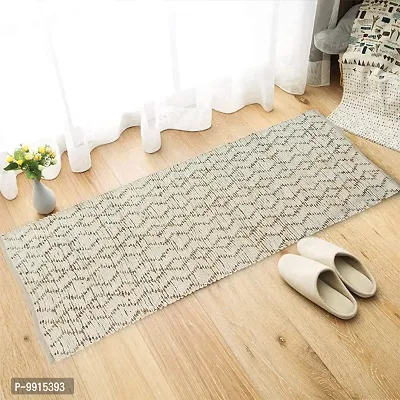 AJS Living Rectangle Multi Chindi Braid Hand Woven and Reversible Jute and Cotton Rug Carpet (White)-thumb0