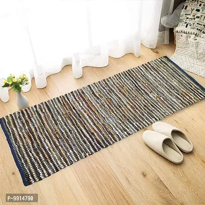 AJS Living Hand Woven Modern Rug or Bedroom, Living Room, Kids Room, Cotton Floor Rug Carpet Runner for Home (2.5 x 6 Feet, Off-White)