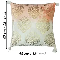 AJS Living Front Cotton Cushion Cover with Back Polyester Fabric Hand Embroidered, Decorative, Attractive, Beautiful & Elegant Sofa, Bed Room Size 18 x 18 Inch (Blush)-thumb3