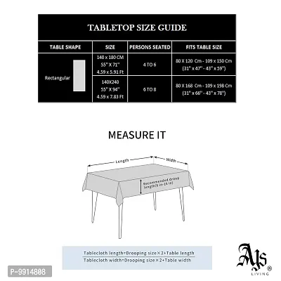 AJS Living Mercerised Fabric Cotton TC Checks/Blocks Design Rectangle 8 Feet Table Cloth Cover for Home/Office/Hotel Dining Bench, 6-8 Seater, 140 x240 cm, Yellow Square-thumb3