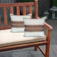 AJS Living Cushion with Cover , Pillow for Home Office School Chair seat, Takiya of Golden Jarokha with Tassels Cushions TC - 300, Size - 50 * 50 cm / 20 x 20 Inch-thumb1