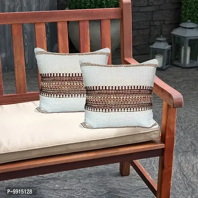 AJS Living Cushion with Cover , Pillow for Home Office School Chair seat, Takiya of Golden Jarokha with Tassels Cushions TC - 300, Size - 50 * 50 cm / 20 x 20 Inch-thumb2