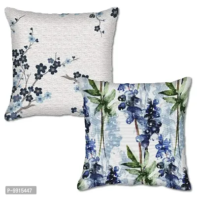 AJS Living Cotton Digital Decorative Print Combo of Cushion Cover with Filler, Latest Pattern Home Decor Pillow for Front Sofa Set (Pack of 2, 16x16 Inch, Design 03)-thumb0